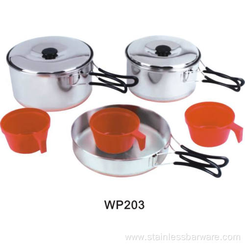 Portable Stainless Steel Cook Ware Set With Handle